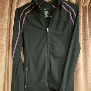 GAP Women's Black Jacket with Purple Trim